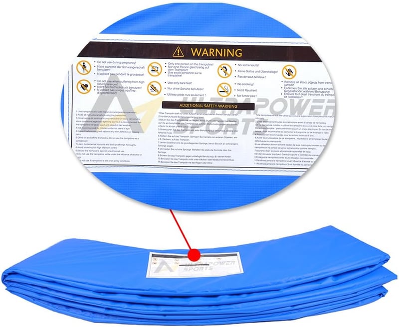ULTRAPOWER SPORTS Trampolín szegélyvédő 244-427 cm UV-álló rugóvédelem kék zöld pink