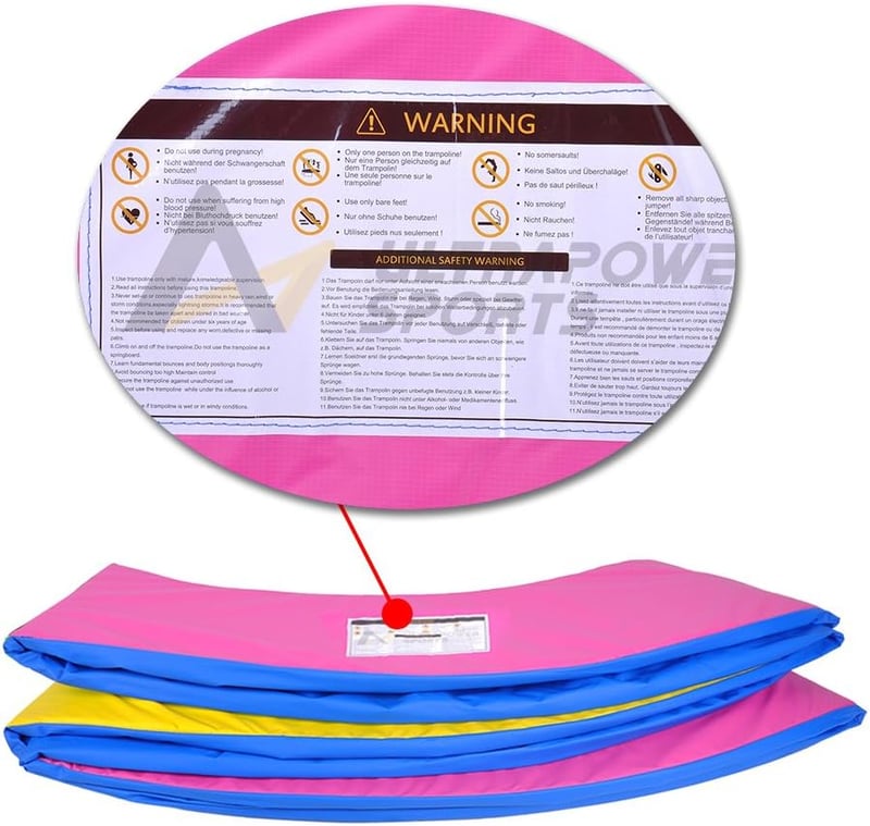ULTRAPOWER SPORTS Trampolín szegélyvédő 244-427 cm UV-álló rugóvédelem kék zöld pink