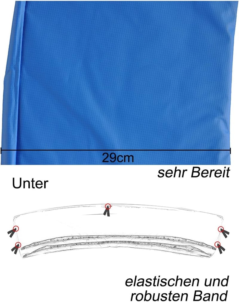 ULTRAPOWER SPORTS Trampolín szegélyvédő 244-427 cm UV-álló rugóvédelem kék zöld pink