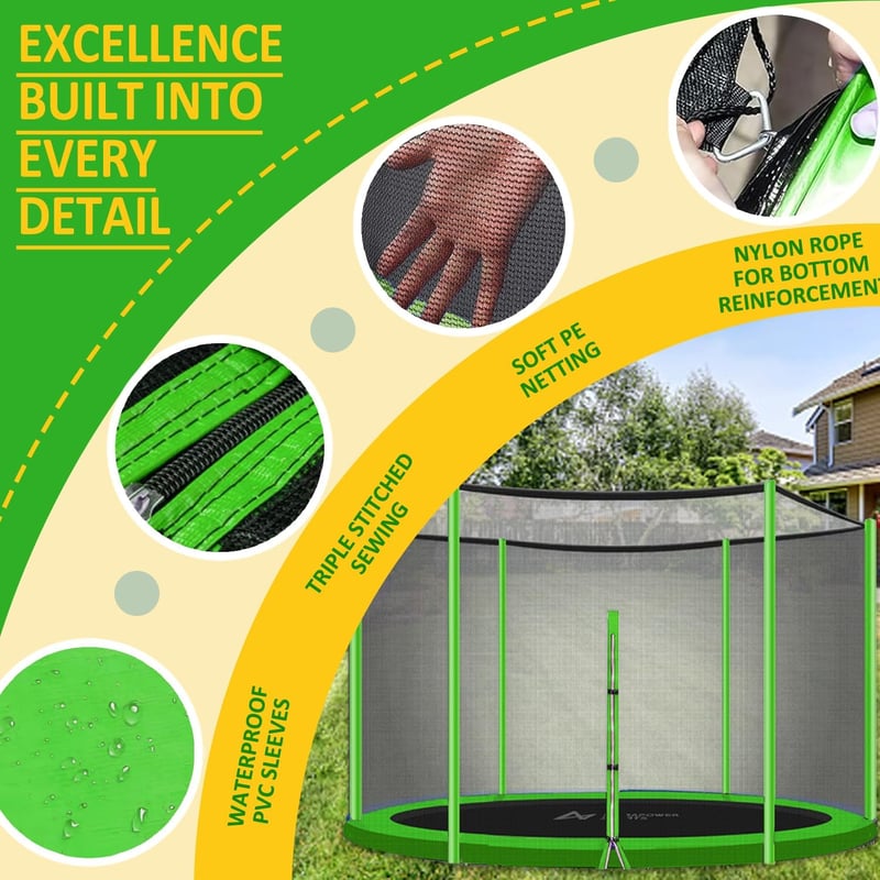 ULTRAPOWER SPORTS Trampolinkiegészítés szett - Csereháló, biztonsági háló, rugóvédő, szegélyvédelem