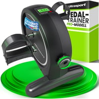 Mini bicicletă medicinală Ultrasport pentru acasă, cu covoraș antiderapant și curele, aparat silențios pentru exerciții de brațe și picioare din șezut, albă, bicicletă de masă pentru seniori 1
