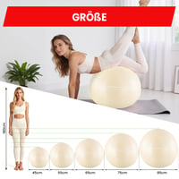 Ultrasport Pilates lopta 45 cm na jogu a fitness, béžová, nosnosť 300 kg, protišmyková, odolná proti prasknutiu (anti-burst), kancelárska fitlopta, vhodná aj počas tehotenstva 5