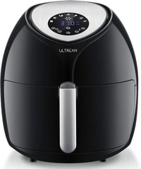 Ultrean 8,5 literes Forrólevegős Sütő, Családi Méretű Olajmentes Légkeveréses Fritőz, 7 Előbeállítással, LCD Érintőkijelzővel, 1700W, Fekete 1