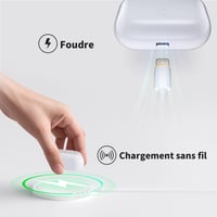 Carcasă de încărcare wireless de schimb ULuck pentru AirPods generația a 3-a, cu buton de asociere Bluetooth 5