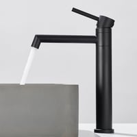 Ulytid Magas Mosdó Csaptelep 204mm Forgatható Egykaron Fekete Matt 1