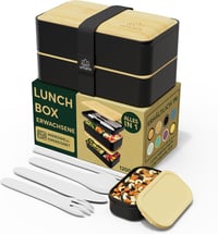 Umami Bento Ételhordó Felnőtteknek és Gyerekeknek, 2 Szósz Tartóval, Mikrózható és Mosogatógépben Mosható 1