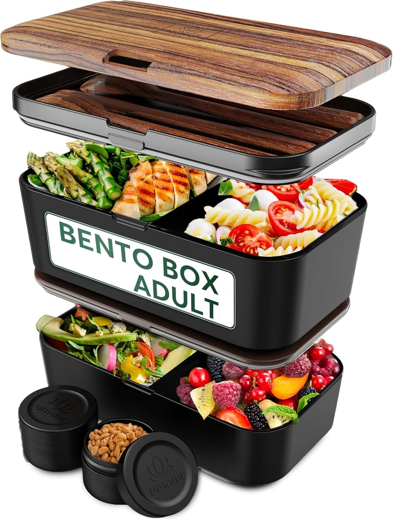 Umami Premium Bento Box 1500ml Szilikon Tételes Ebéddoboz Fekete Wenge