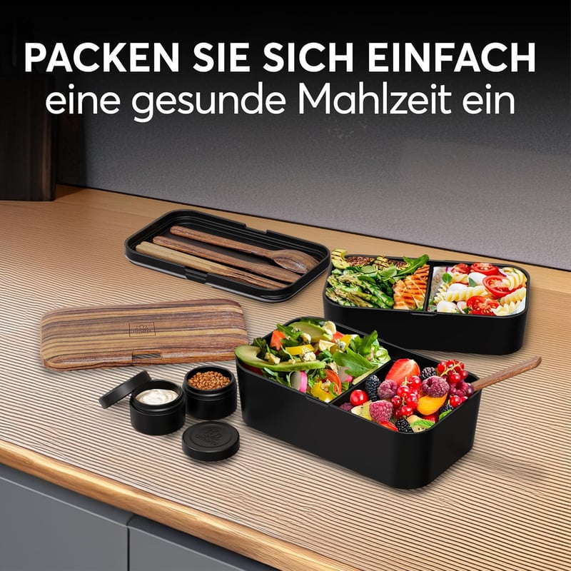 Umami Premium Bento Box 1500ml Szilikon Tételes Ebéddoboz Fekete Wenge