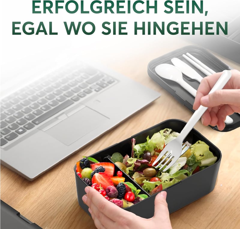 Umami Premium szilikon tálca 4 részes evőeszközzel, szellőző bento doboz 1500ml