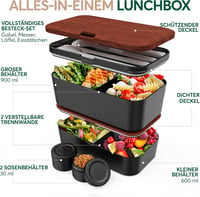 Umami Premium szilikon tálca 4 részes evőeszközzel, szellőző bento doboz 1500ml 2