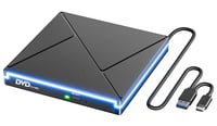 Externá CD/DVD mechanika Umaniy s RGB osvetlením, USB 3.0 a USB-C konektorom, napaľovačka a čítačka CD/DVD +/-RW ROM pre notebook, PC, MacBook, iMac, Windows 1