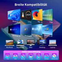 Externá CD/DVD mechanika Umaniy s RGB osvetlením, USB 3.0 a USB-C konektorom, napaľovačka a čítačka CD/DVD +/-RW ROM pre notebook, PC, MacBook, iMac, Windows 3