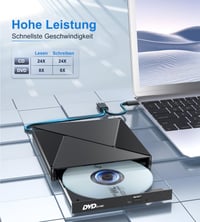 Umaniy Externá CD DVD mechanika USB 3.0 a USB-C optická napaľovačka a čítačka pre notebook, PC, MacBook, kompatibilná s Windows 11 10 8 7, Linux a MacOS, prenosný DVD napaľovač 3