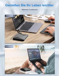 Umaniy Externá CD DVD mechanika USB 3.0 a USB-C optická napaľovačka a čítačka pre notebook, PC, MacBook, kompatibilná s Windows 11 10 8 7, Linux a MacOS, prenosný DVD napaľovač 6