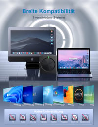 Unitate optică externă CD/DVD Umaniy cu USB 3.0 și USB-C, cititor de carduri SD/TF și 2 porturi USB-A, scriitor DVD portabil pentru laptop, MacBook, Windows și MacOS 4