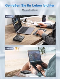 Unitate optică externă CD/DVD Umaniy cu USB 3.0 și USB-C, cititor de carduri SD/TF și 2 porturi USB-A, scriitor DVD portabil pentru laptop, MacBook, Windows și MacOS 7
