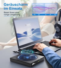 Unitate optică externă CD/DVD Umaniy cu USB 3.0 și USB-C, cititor de carduri SD/TF și 2 porturi USB-A, scriitor DVD portabil pentru laptop, MacBook, Windows și MacOS 9