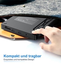 Unitate optică externă CD/DVD Umaniy cu USB 3.0 și USB-C, cititor de carduri SD/TF și 2 porturi USB-A, scriitor DVD portabil pentru laptop, MacBook, Windows și MacOS 8