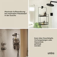 Sprchová polička Umbra CUBIKO v čiernej farbe – nástenný kúpeľňový úložný priestor 4