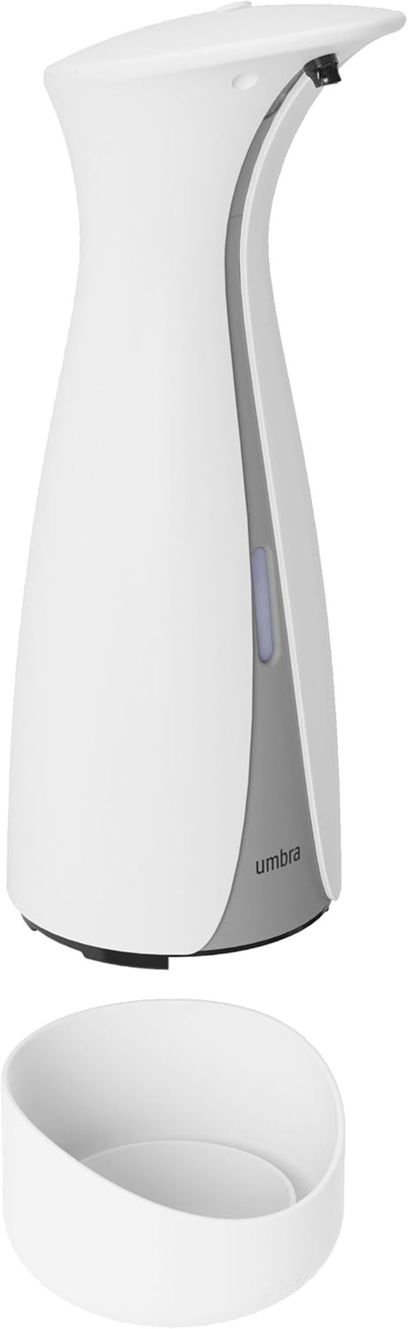 Umbra Otto 250 ml Automata Szappanadagoló Folyékony Szappanhoz és Kézfertőtlenítőhöz Fali Tartóval, Fehér/Szürke