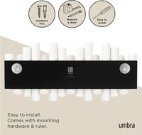 Umbra Picket fehér fali ruhaakasztó 5 összecsukható kampóval fenyőfából - 4.5 cm, White 6