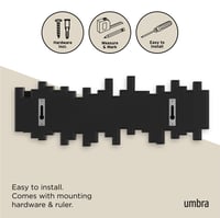 Umbra Sticks Zidna vješalica s 5 kuka – Crna, moderna vješalica za kapute za hodnik i spavaću sobu, reciklirana plastika 6