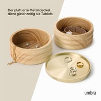 Umbra Tesora drvena kutija za nakit na 2 kata s poklopcem, u boji prirode/zlato 5