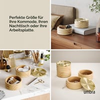 Umbra Tesora drvena kutija za nakit na 2 kata s poklopcem, u boji prirode/zlato 6