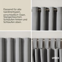 Umbra Twilight dupla karnistartó rúd, állítható 76-213 cm, D25mm, nikkel színű, kétrúdas függönytartó 5