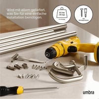 Umbra Twilight dupla karnistartó rúd, állítható 76-213 cm, D25mm, nikkel színű, kétrúdas függönytartó 6