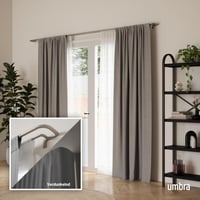 Umbra Twilight dupla karnistartó rúd, állítható 76-213 cm, D25mm, nikkel színű, kétrúdas függönytartó 2