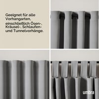 Galerie perdea dublă extensibilă Umbra Twilight, 168-366 cm, D25mm, negru 5