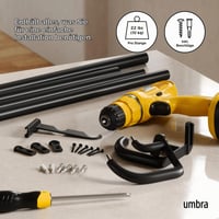 Galerie perdea dublă extensibilă Umbra Twilight, 168-366 cm, D25mm, negru 6