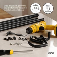 Dvojitá garniža Umbra Twilight, 76-213 cm, priemer 19 mm, čierna oceľ, na zatemňovacie závesy, výsuvná 6