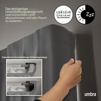Dvojitá garniža Umbra Twilight, 76-213 cm, priemer 19 mm, čierna oceľ, na zatemňovacie závesy, výsuvná 4
