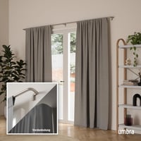 Galerie perdea extensibilă Umbra Twilight, 77-214 cm, D19 mm, nichel, oțel, capete rotunde, pentru blackout, montare ușoară, capacitate portantă 10 kg 2