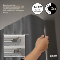Galerie perdea extensibilă Umbra Twilight, 77-214 cm, D19 mm, nichel, oțel, capete rotunde, pentru blackout, montare ușoară, capacitate portantă 10 kg 4