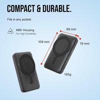 UMBRELLA Powerbank 10000 mAh Kék - Vezeték Nélküli Mágneses Töltő USB-C Gyorstöltés 22.5W PD 20W LED Kijelző Hordozható 5