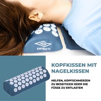 Covoraș de presopunctură Umbro cu pernă și mingi - 71x42 cm - covoraș de masaj albastru pentru dureri de spate și de gât, cu geantă de transport, pentru yoga și relaxare 6