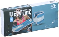 Umbro závažie na nohy a ruky - 2 x 500 g - nastaviteľné so suchým zipsom - pohodlné nosenie - sivá/modrá 3