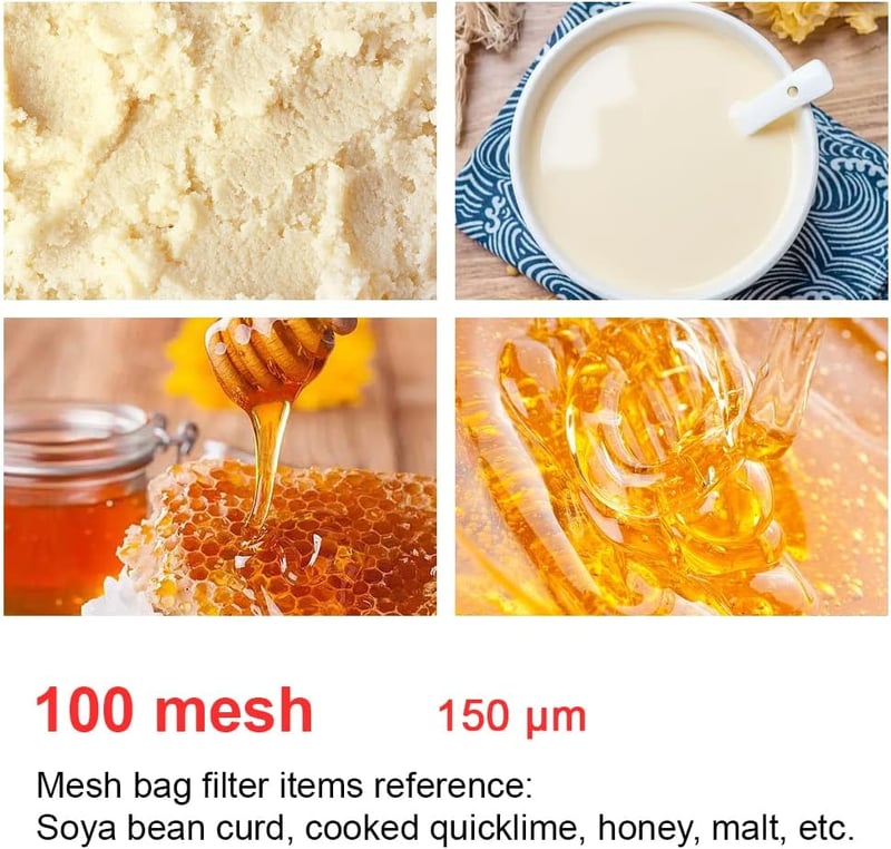 UMCHU 6 db 100 Mesh Finomszövetű Növényi Tej Szűrő Zsák Mosható Gyümölcslé Zöldséglé Szűréshez