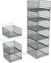 UMDONX 6 részes szekrény szervező rendszer fekete, ruhásszekrény és konyhai tárolás - Pack of 6, Black 2