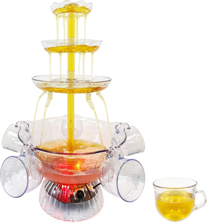 Umelee 3 szintes világító boros szökőkút LED alappal 3,8L party dekoráció