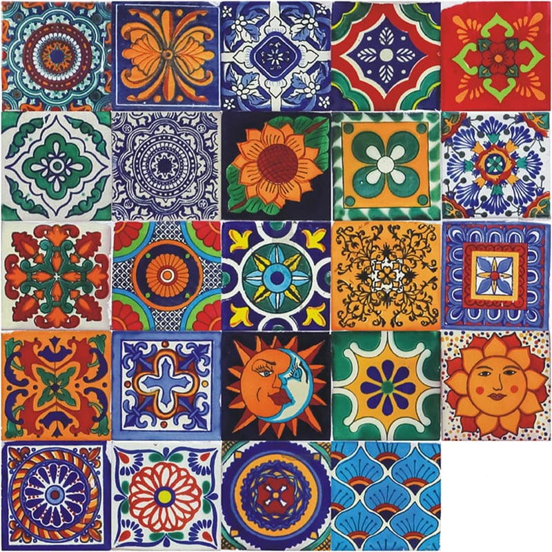Umelee Marokkói Mintás Öntapadós Csempe Matrica 48 db, 20x20 cm, Vízálló PVC