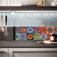 Umelee Marokkói Mintás Öntapadós Csempe Matrica 48 db, 20x20 cm, Vízálló PVC 8