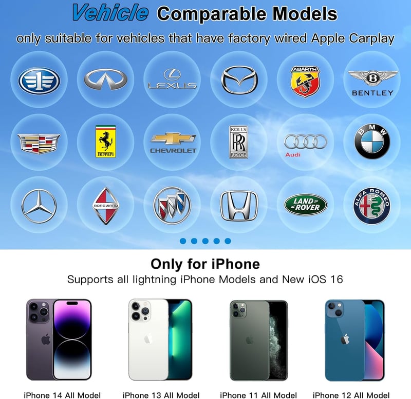 Umelee Wireless CarPlay Adapter iPhone autóhoz, vezeték nélküli CarPlay dongle