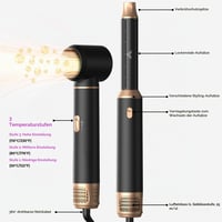 UMIGA Airstyler 5 v 1 súprava na úpravu vlasov s kulmou, sušičom a kefami, čierna 8