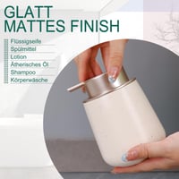Keramický dávkovač mydla Umlaca 350 ml, opakovane plniteľný, s veľkou pumpičkou, na tekuté mydlo, šampón, sprchovací gél, béžový, do kuchyne a kúpeľne 5