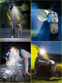 UNBON LED Fejlámpa Újratölthető USB-C 350 Lumen 5 Fénymód 230° Mozgásérzékelő IPX4 Vízálló Túrázás Futás Horgászat 9