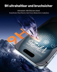 Folie de protecție din sticlă securizată UNBREAKcable cu filtru de confidențialitate pentru iPhone 15 (6,1 inchi) - Anti-Spy, rezistentă la zgârieturi, anti-amprentă, fără bule - 2 bucăți 4